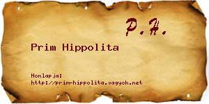 Prim Hippolita névjegykártya